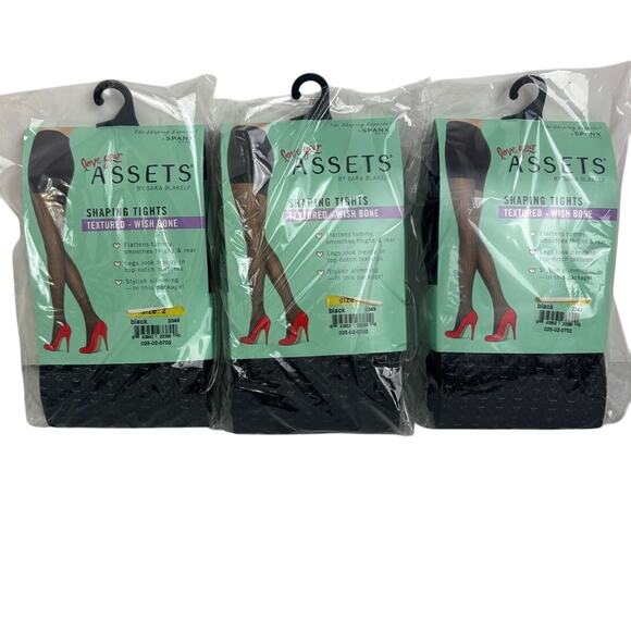 Spanx Love Your Assets 3 PACK Textured Shaping Tights Black Size 2 NEW - Picture 7 of 7